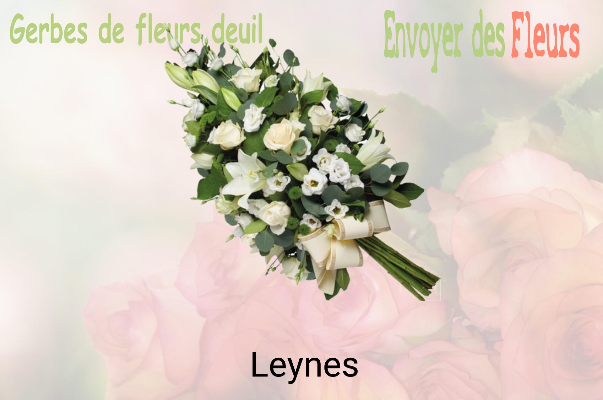 Gerbe de fleurs de deuil livrée à Leynes